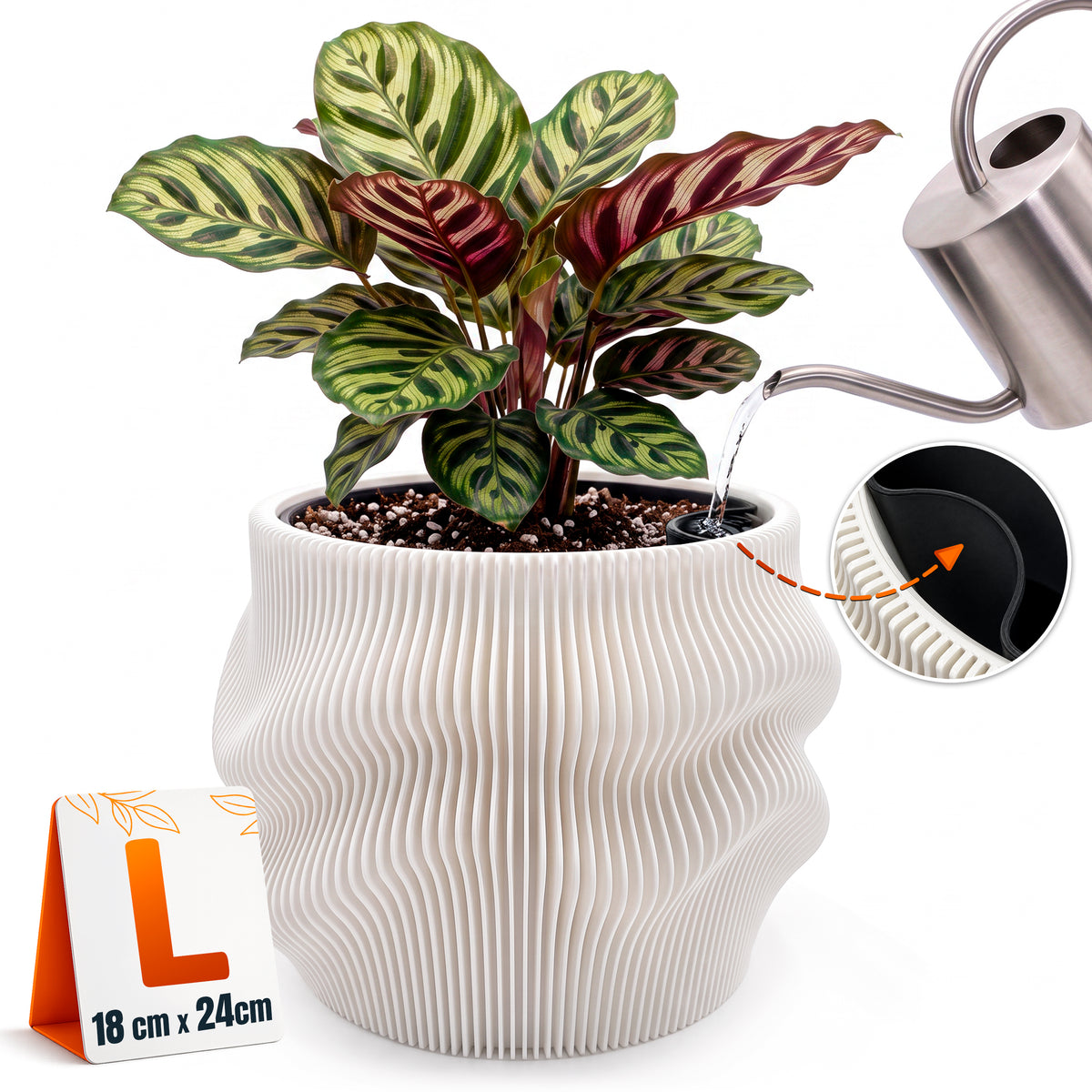 Selbstbewässernder Blumentopf AQUA FLOW für Zimmerpflanzen