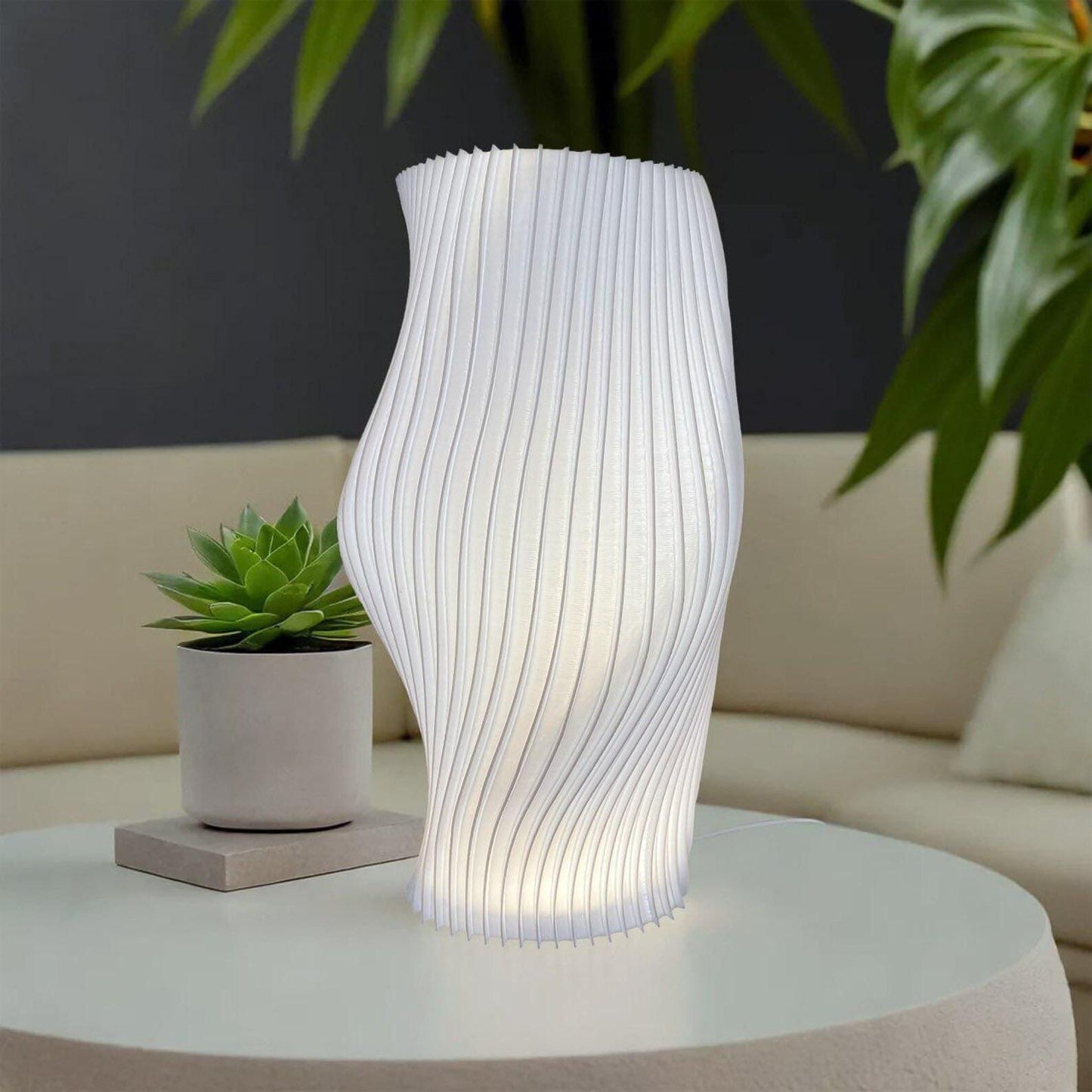 Twist Flow 3D-gedruckt Lampe – Modern Minimalistisch TischLampee, USB Schlafzimmer Light, Einzigartig Designer Geschenk, Handmade Zuhause