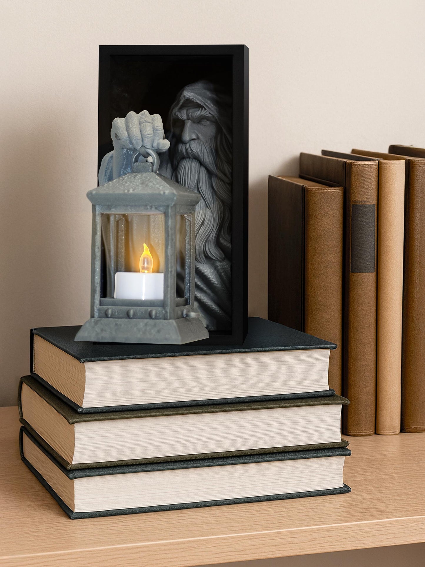 Wizard Lantern Book Nook Insert – 3D Fantasy Shelf Deko - Plexiwire 3D Drucke