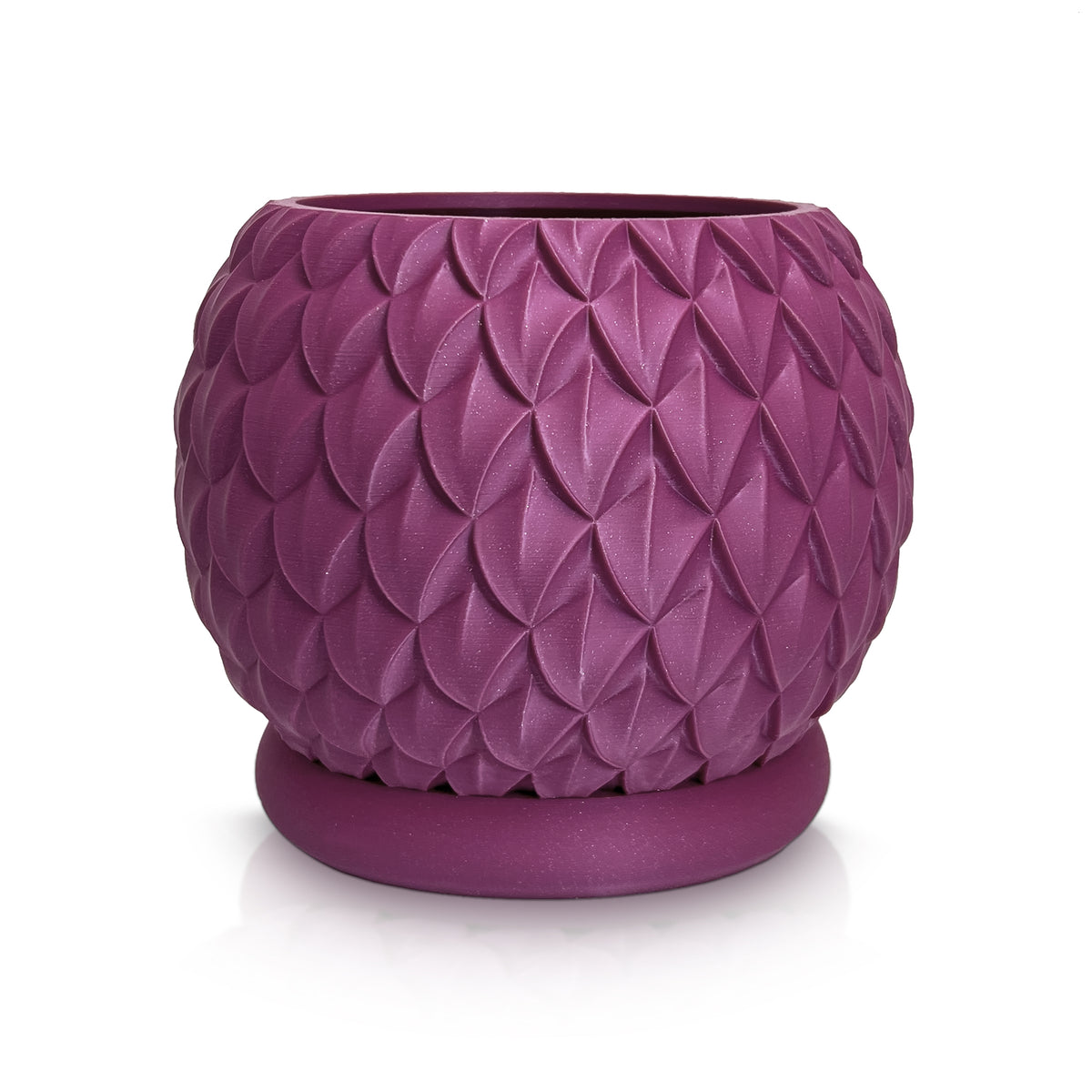 PRISMA M – Dekorativer 3D-Blumentopf mit Drainageloch und Untersetzer