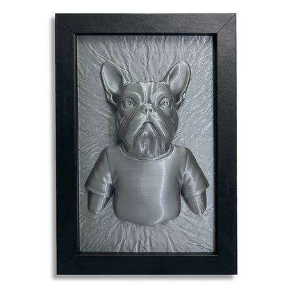 Französische Bulldogge 3D-Wandkunst – Geschenk für Hundeliebhaber