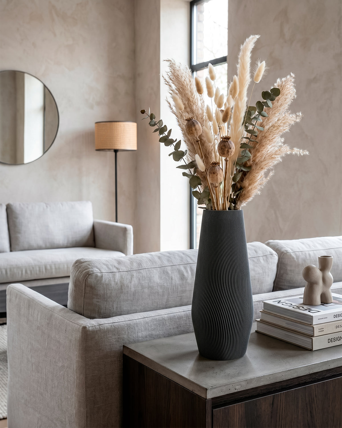 Modern Decorative Vase for Dried Flowers AQUA ZEN – 25 cm