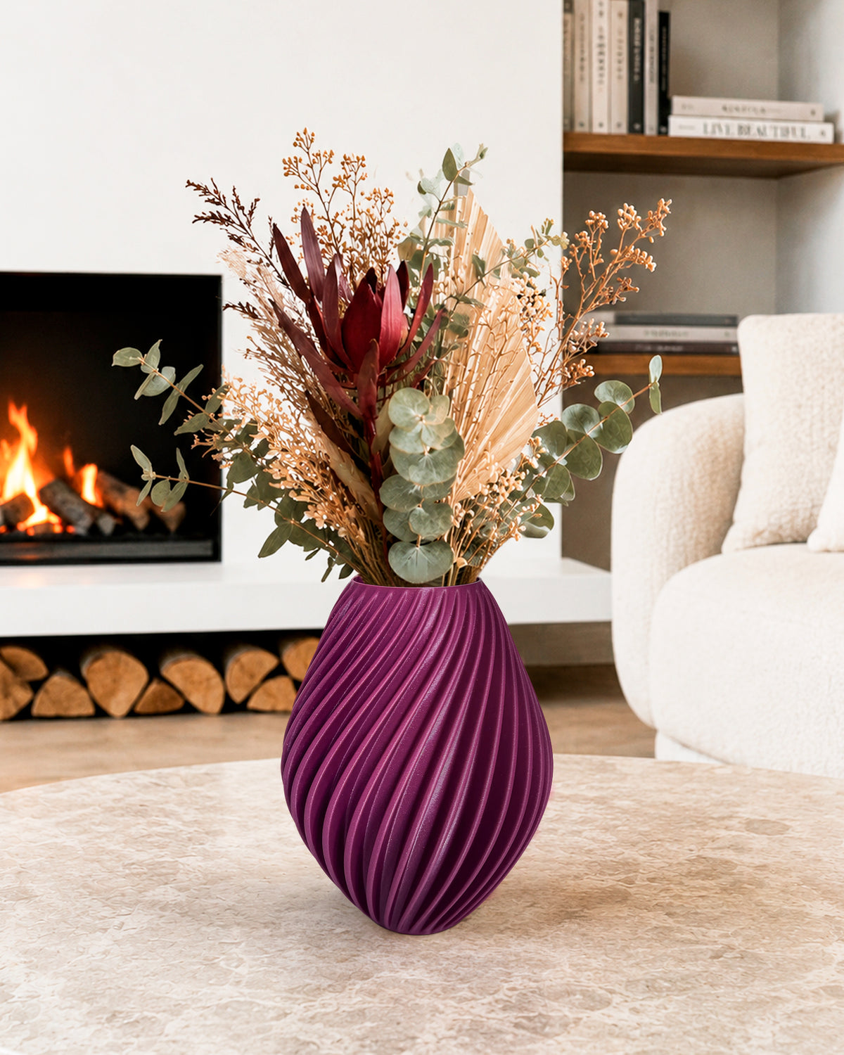 Modern Decorative Vase for Dried Flowers SPIRA – 18 cm