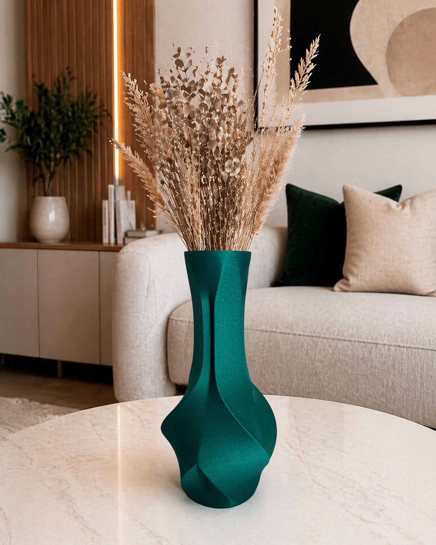 Faceta Vase – Modern Geometric Decorative Vase for Dried Flowers