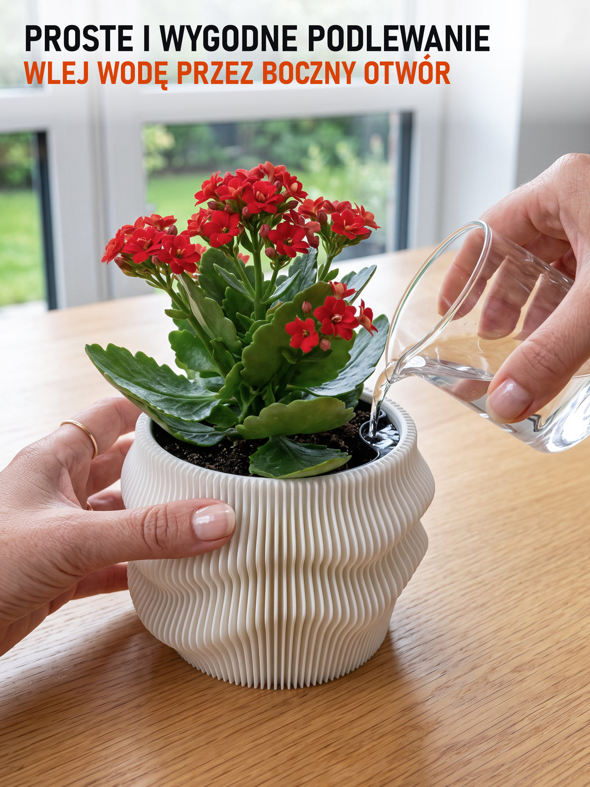 Selbstbewässernder Blumentopf AQUA FLOW für Zimmerpflanzen