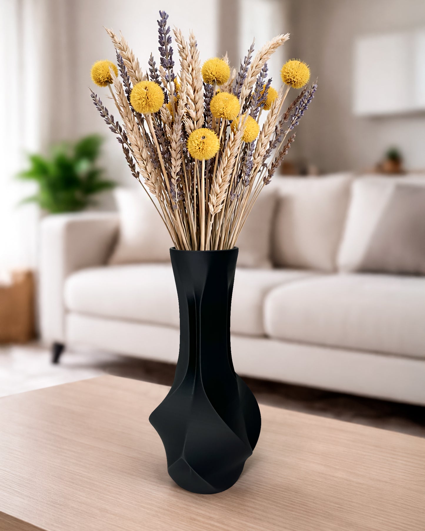 Faceta Vase – Modern Geometric Decorative Vase for Dried Flowers