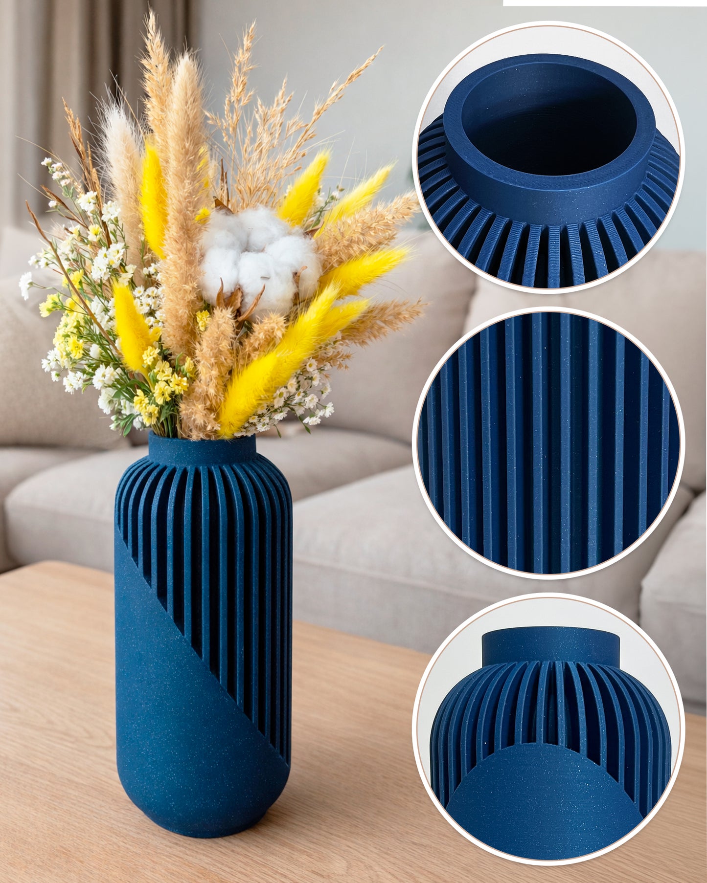 Linea 3D Printed Vase – Modern Minimalist Decor