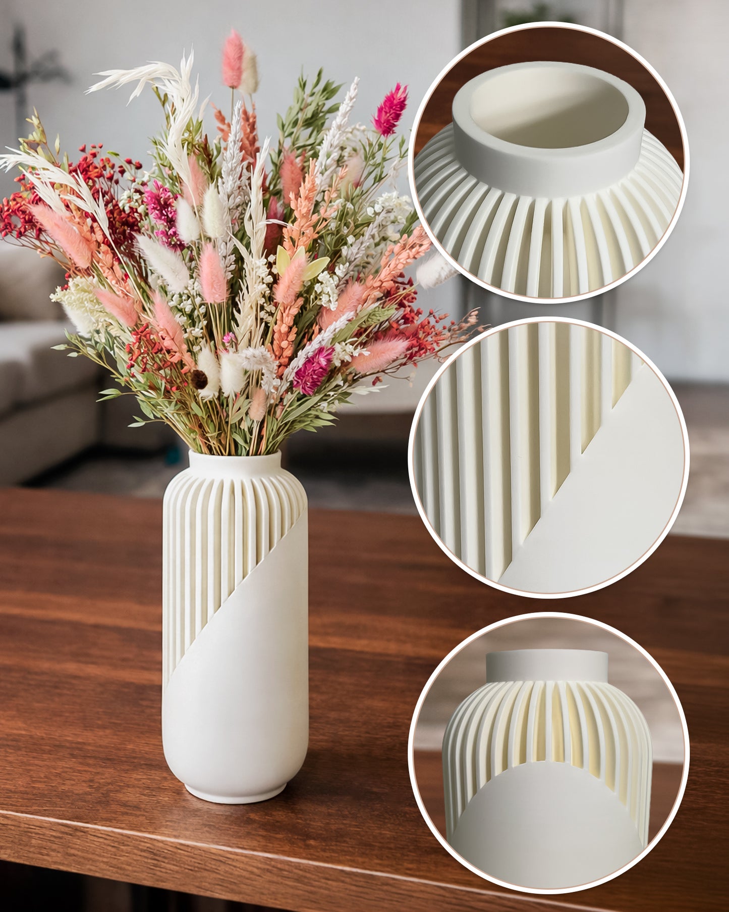 Linea 3D Printed Vase – Modern Minimalist Decor