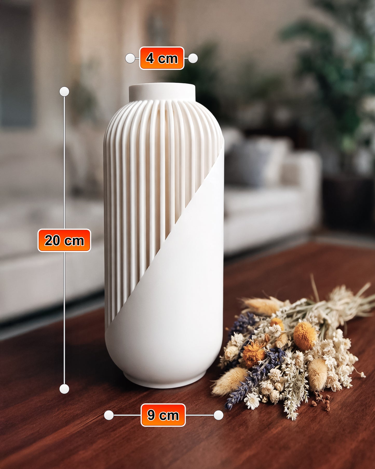 Linea 3D Printed Vase – Modern Minimalist Decor