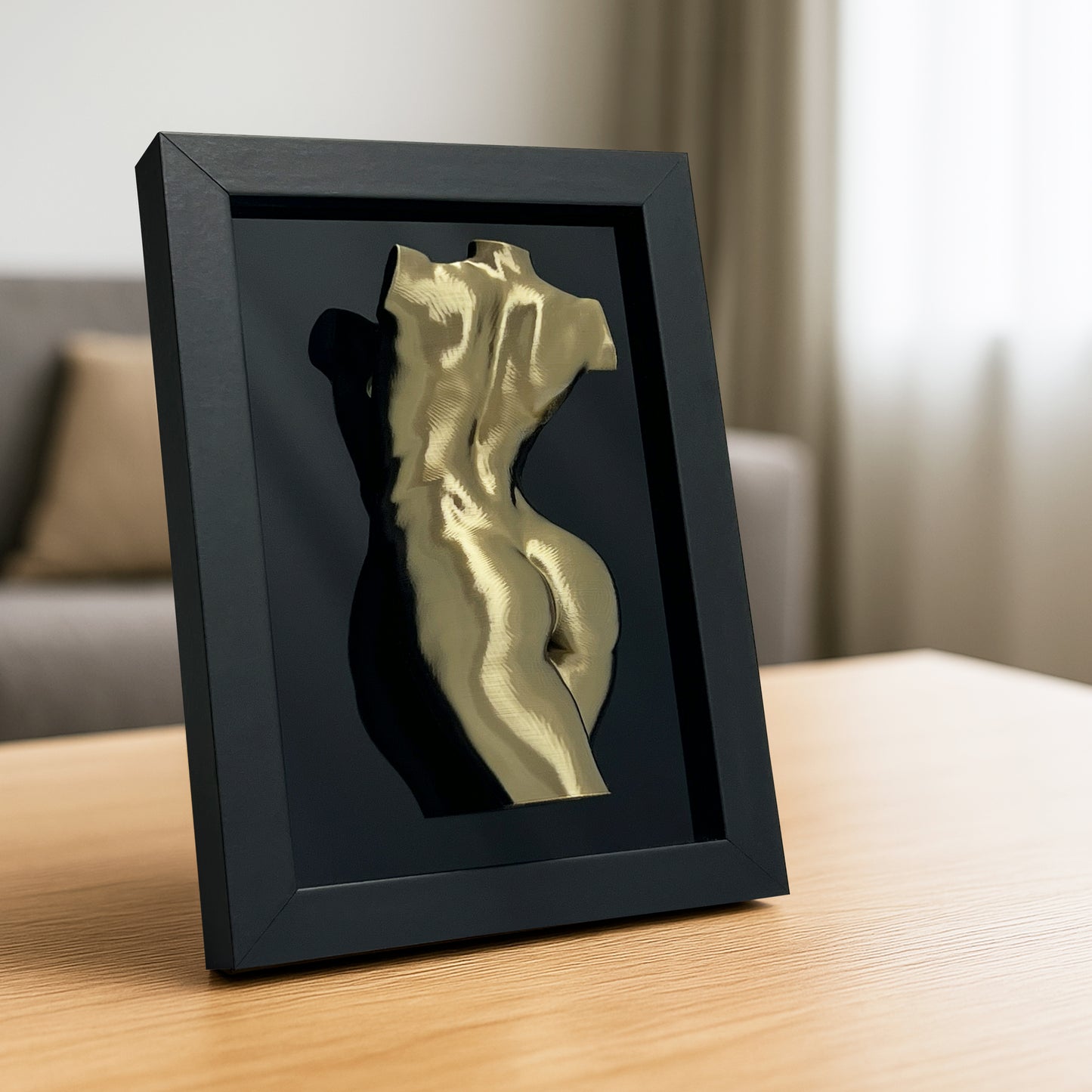 Kobieca sylwetka 3D w ramie - nowoczesna dekoracja ścienna do sypialni