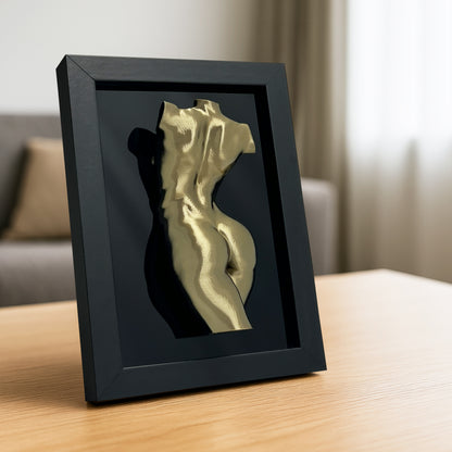 Kobieca sylwetka 3D w ramie - nowoczesna dekoracja ścienna do sypialni