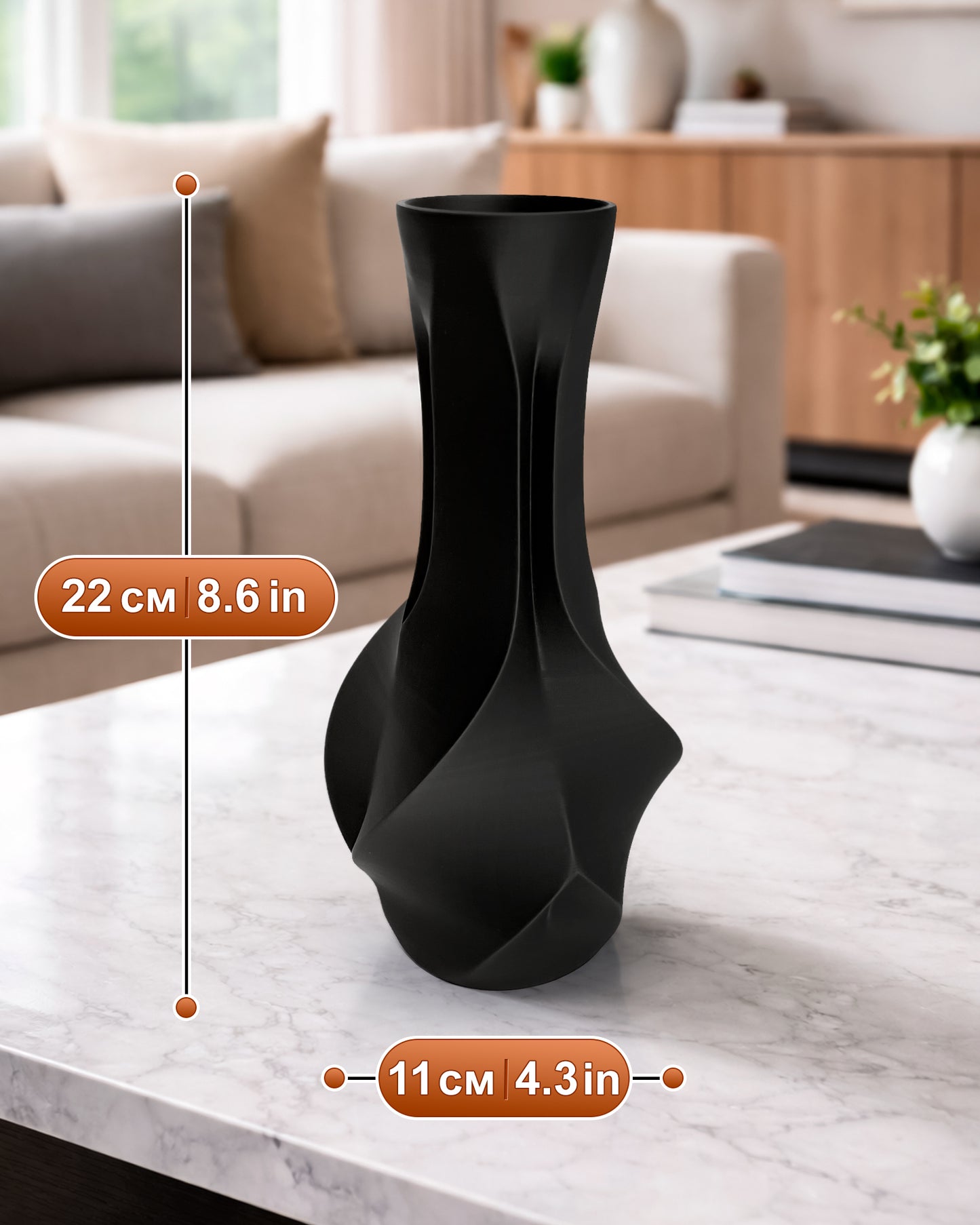 Faceta Vase – Modern Geometric Decorative Vase for Dried Flowers