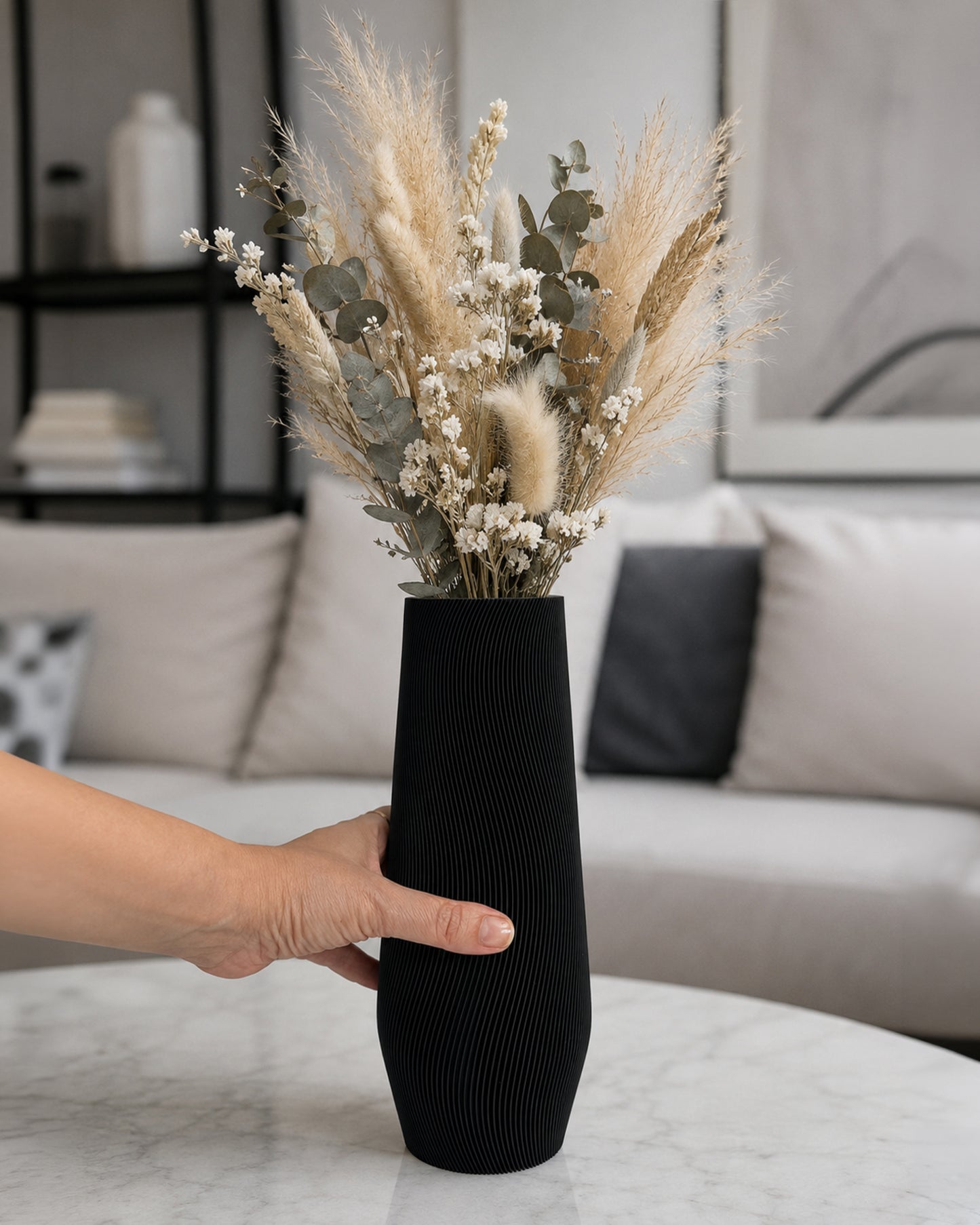 Modern Decorative Vase for Dried Flowers AQUA ZEN – 25 cm