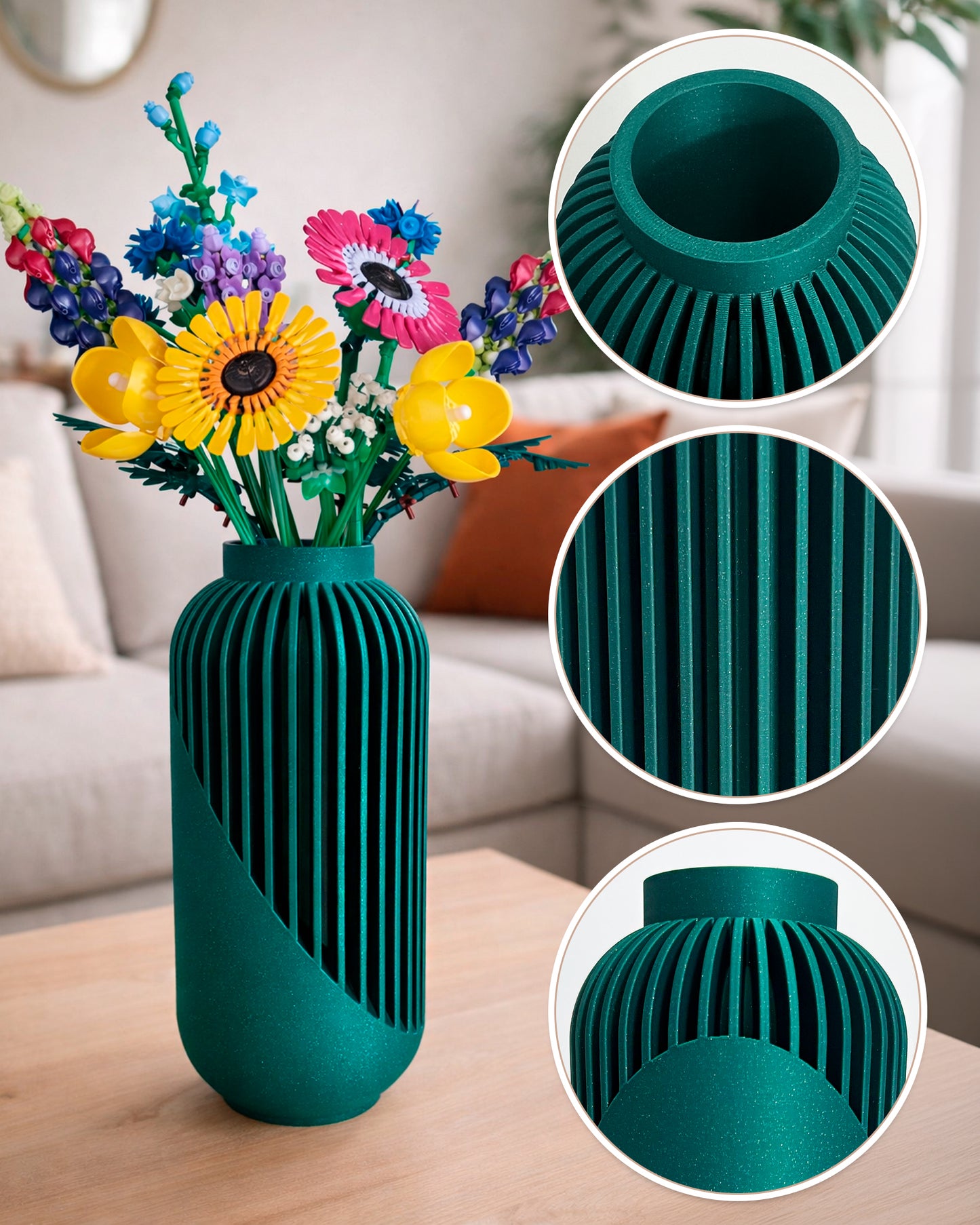 Linea 3D Printed Vase – Modern Minimalist Decor