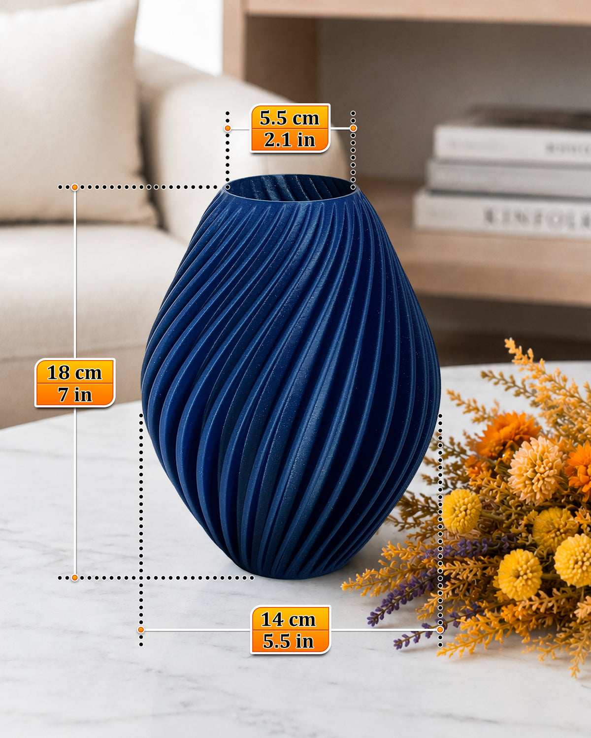 Modern Decorative Vase for Dried Flowers SPIRA – 18 cm