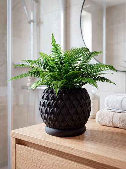 PRISMA M – Dekorativer 3D-Blumentopf mit Drainageloch und Untersetzer