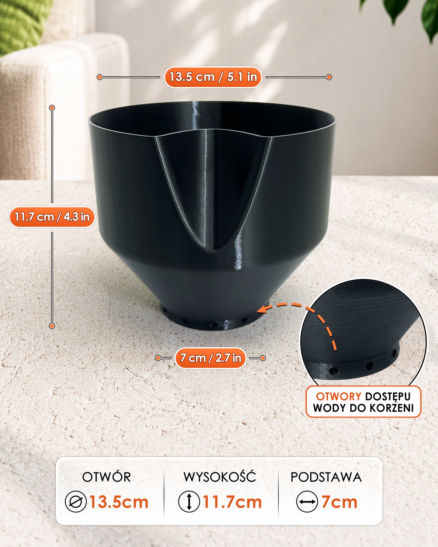 Self-Watering Planter AQUA ZEN for Indoor Plants