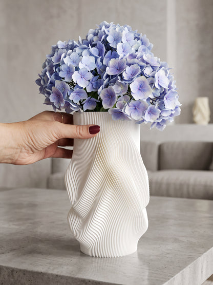 Modern Flower Vase with Glass Insert AQUA FLOW – 25 cm