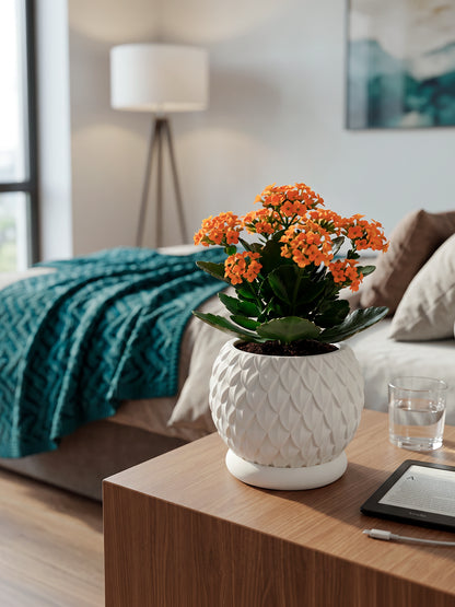 PRISMA M – Dekorativer 3D-Blumentopf mit Drainageloch und Untersetzer