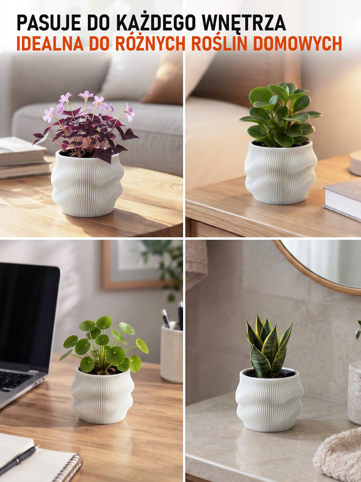 Selbstbewässernder Blumentopf AQUA FLOW für Zimmerpflanzen