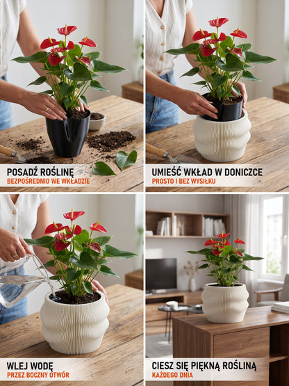 Selbstbewässernder Blumentopf AQUA FLOW für Zimmerpflanzen