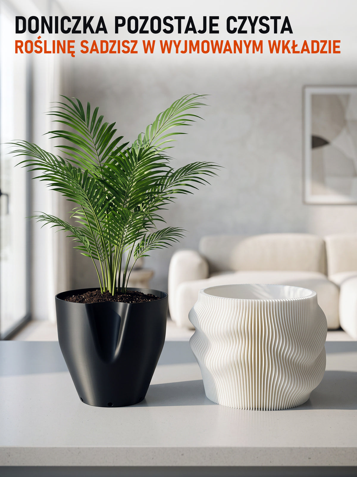 Selbstbewässernder Blumentopf AQUA FLOW für Zimmerpflanzen