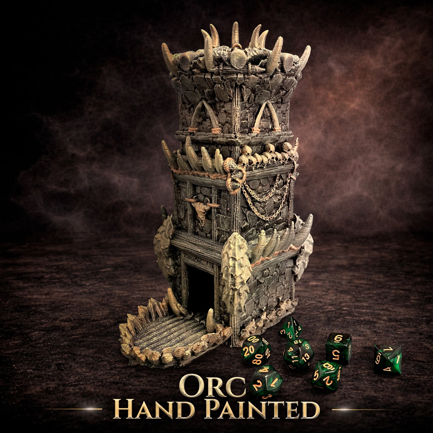 Orc Dice Tower Hand Painted