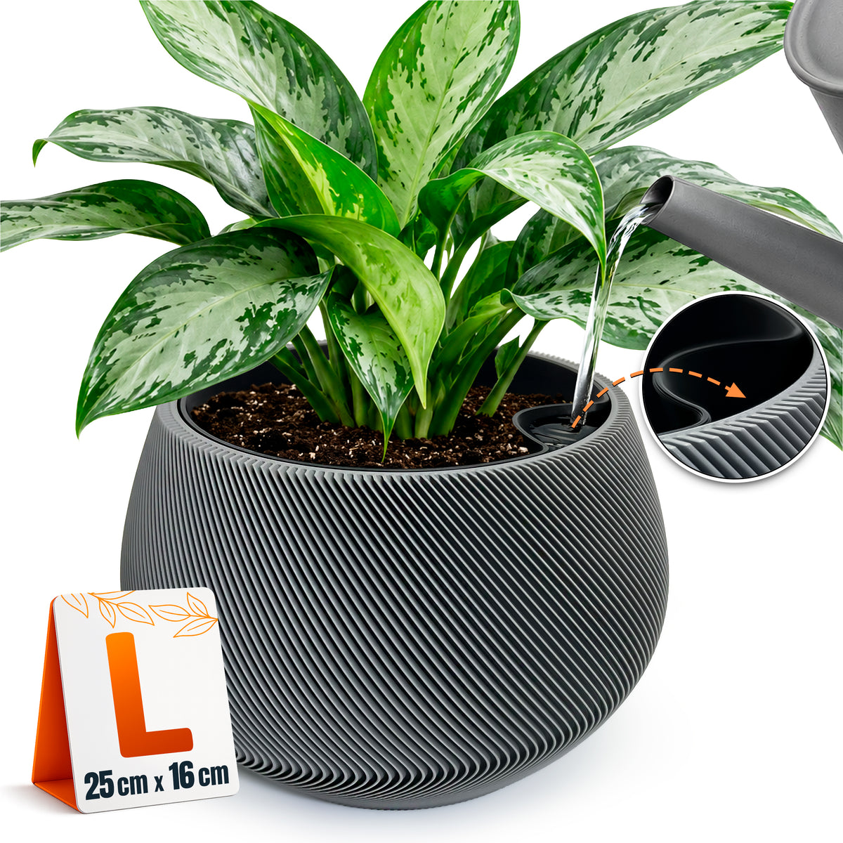 Self-Watering Planter AQUA ZEN for Indoor Plants