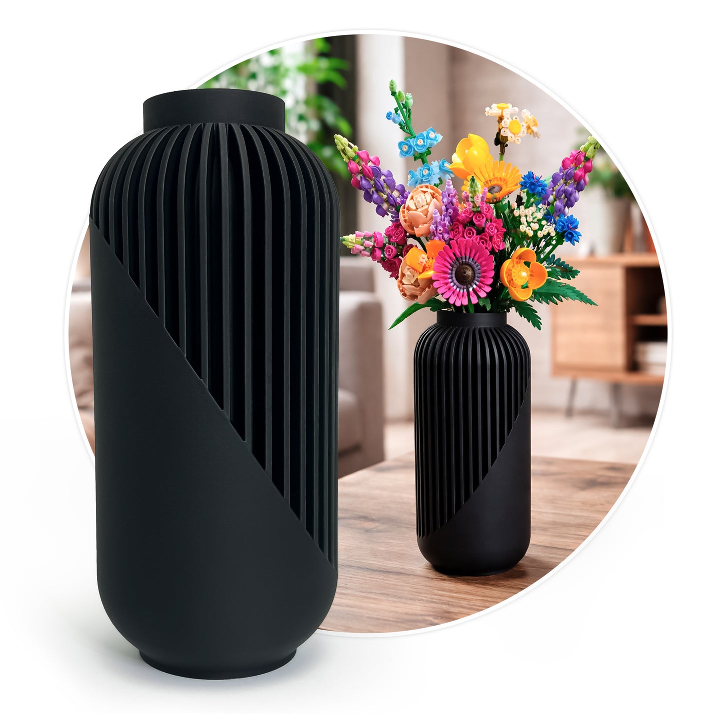 Linea 3D Printed Vase – Modern Minimalist Decor