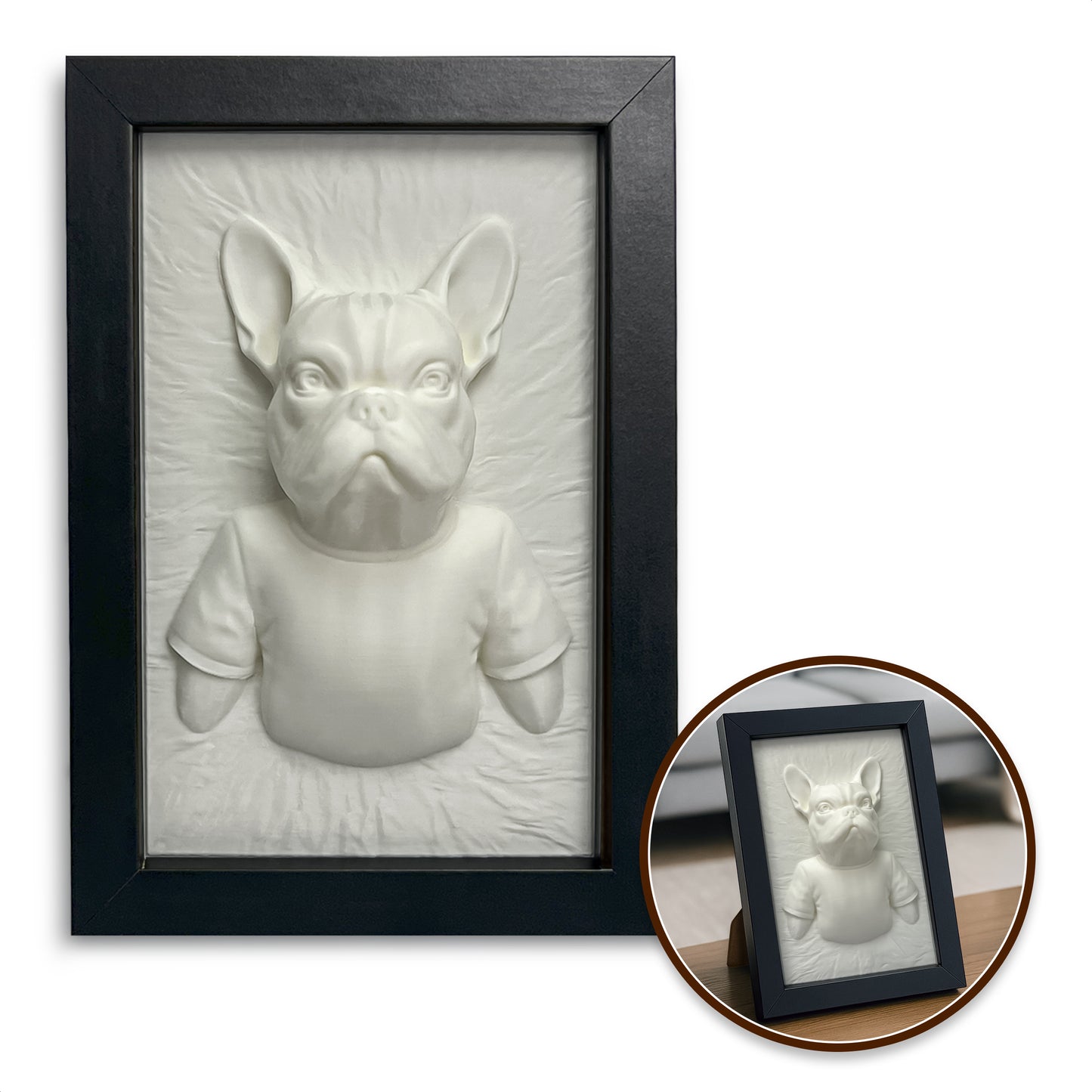 Französische Bulldogge 3D-Wandkunst – Geschenk für Hundeliebhaber