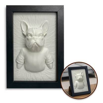 Französische Bulldogge 3D-Wandkunst – Geschenk für Hundeliebhaber