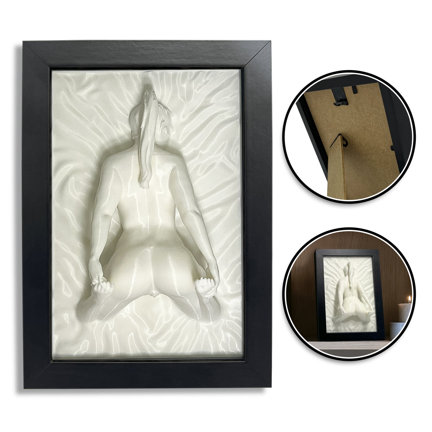 Erotic Wall Art – Naked Woman 3D Sculpture, Modern Erotic Decor, Nude Female Artwork for Bedroom or Living Room