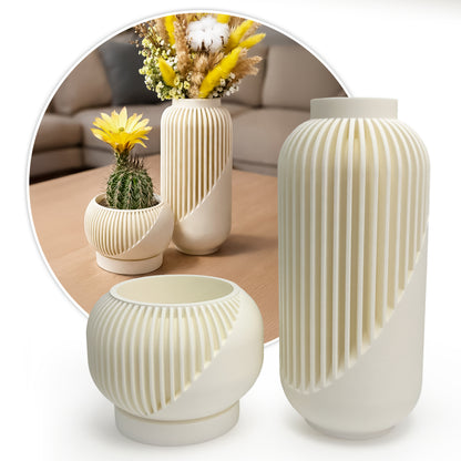 Linea Set – Modern Minimalist Vase & Planter