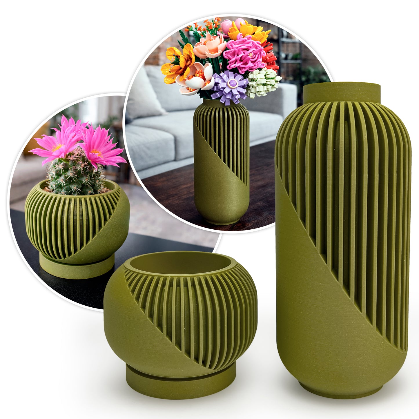 Linea Set – Modern Minimalist Vase & Planter