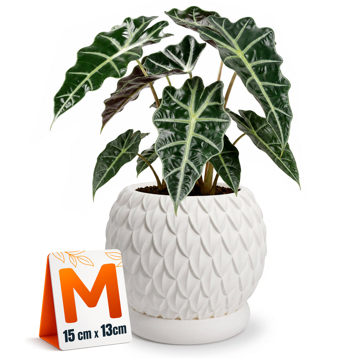 PRISMA M – Dekorativer 3D-Blumentopf mit Drainageloch und Untersetzer