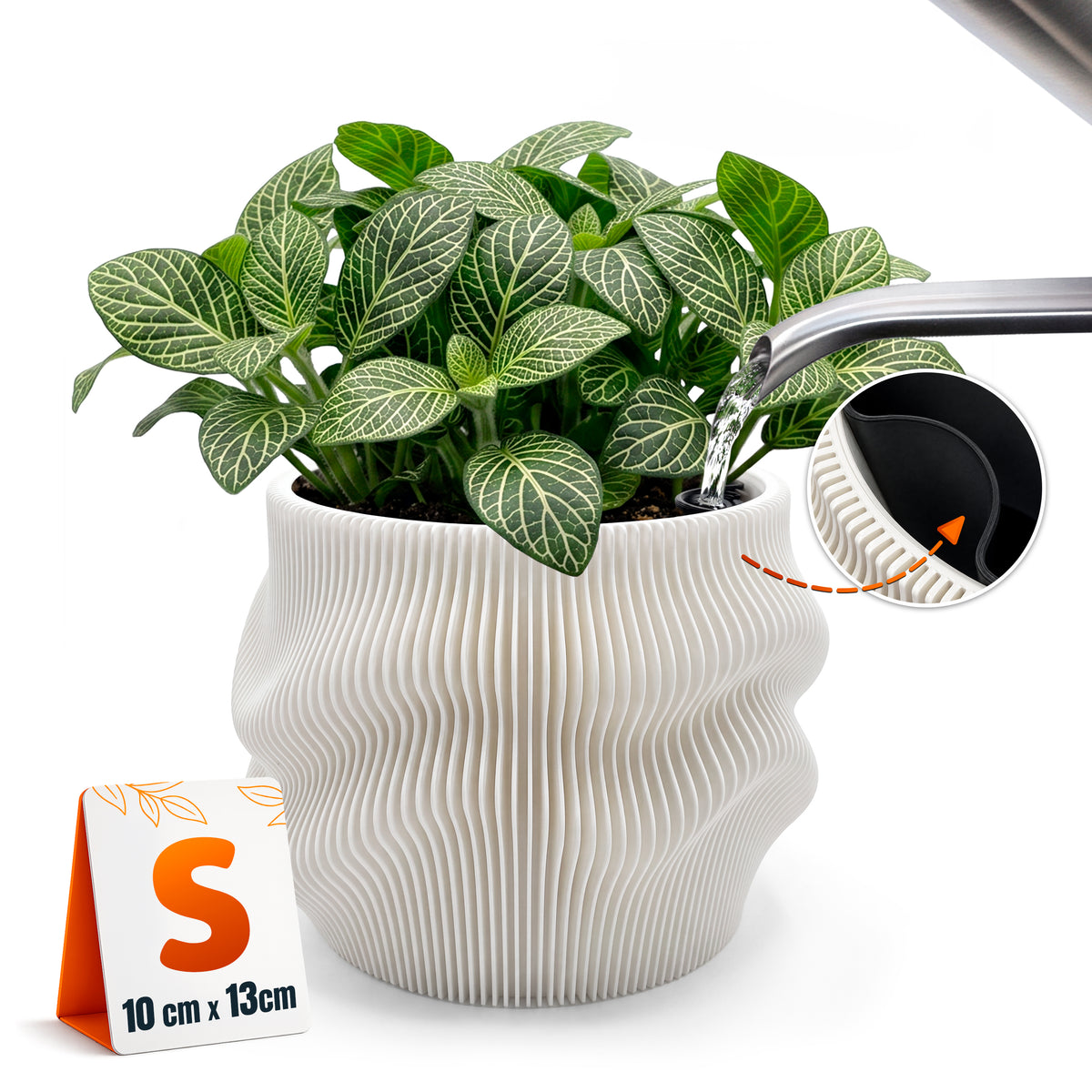 Selbstbewässernder Blumentopf AQUA FLOW für Zimmerpflanzen