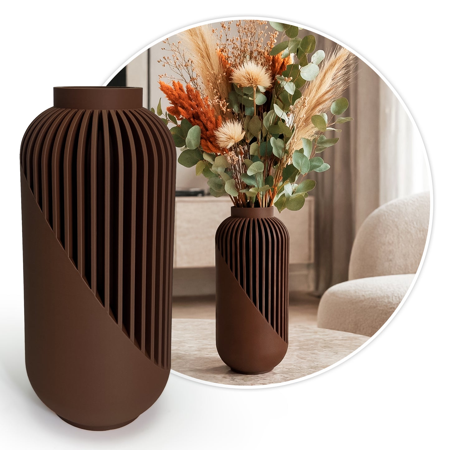 Linea 3D Printed Vase – Modern Minimalist Decor