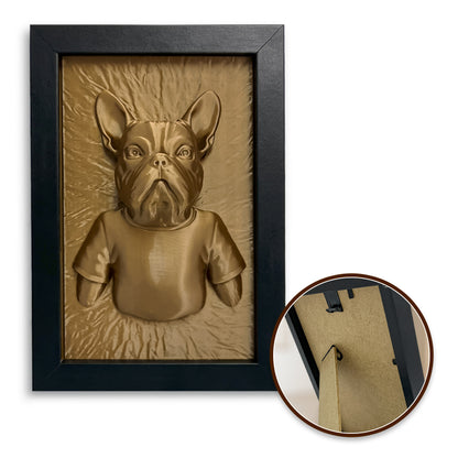 Französische Bulldogge 3D-Wandkunst – Geschenk für Hundeliebhaber