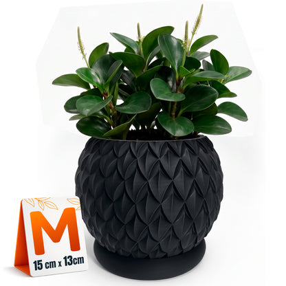 PRISMA M – Dekorativer 3D-Blumentopf mit Drainageloch und Untersetzer