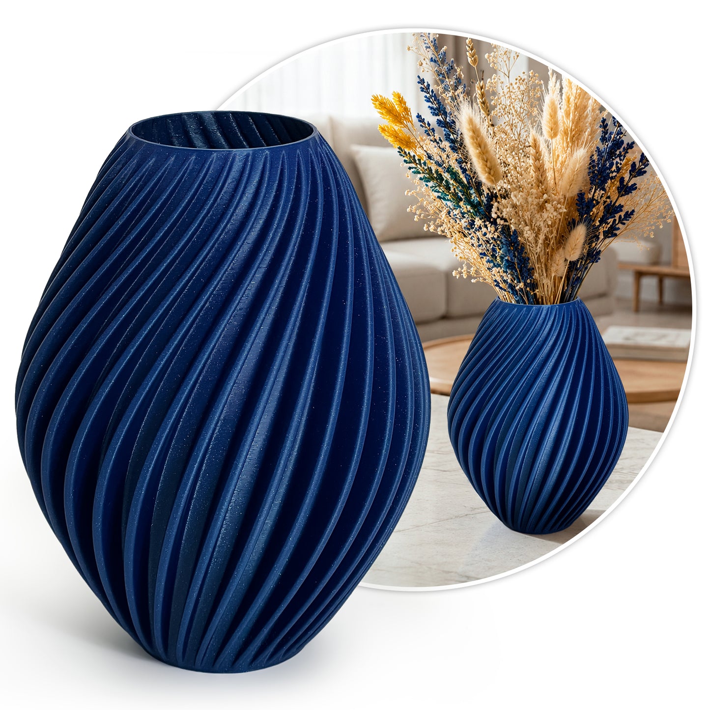 Modern Decorative Vase for Dried Flowers SPIRA – 18 cm