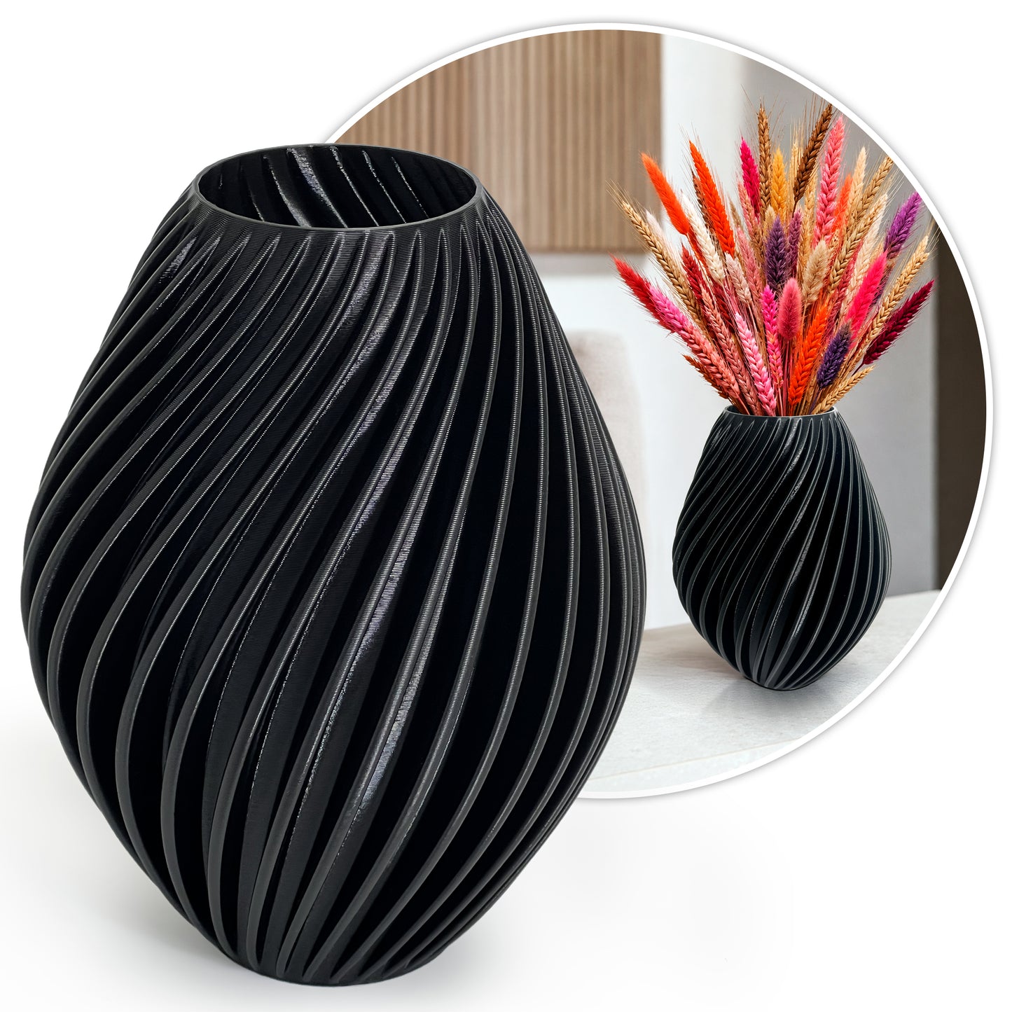 Modern Decorative Vase for Dried Flowers SPIRA – 18 cm