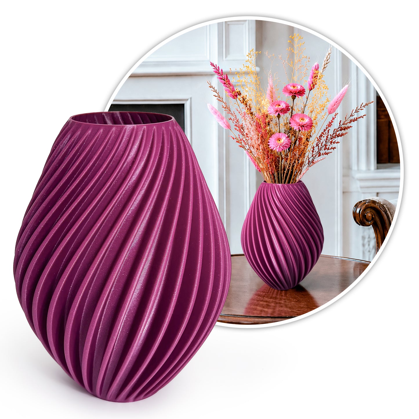Modern Decorative Vase for Dried Flowers SPIRA – 18 cm