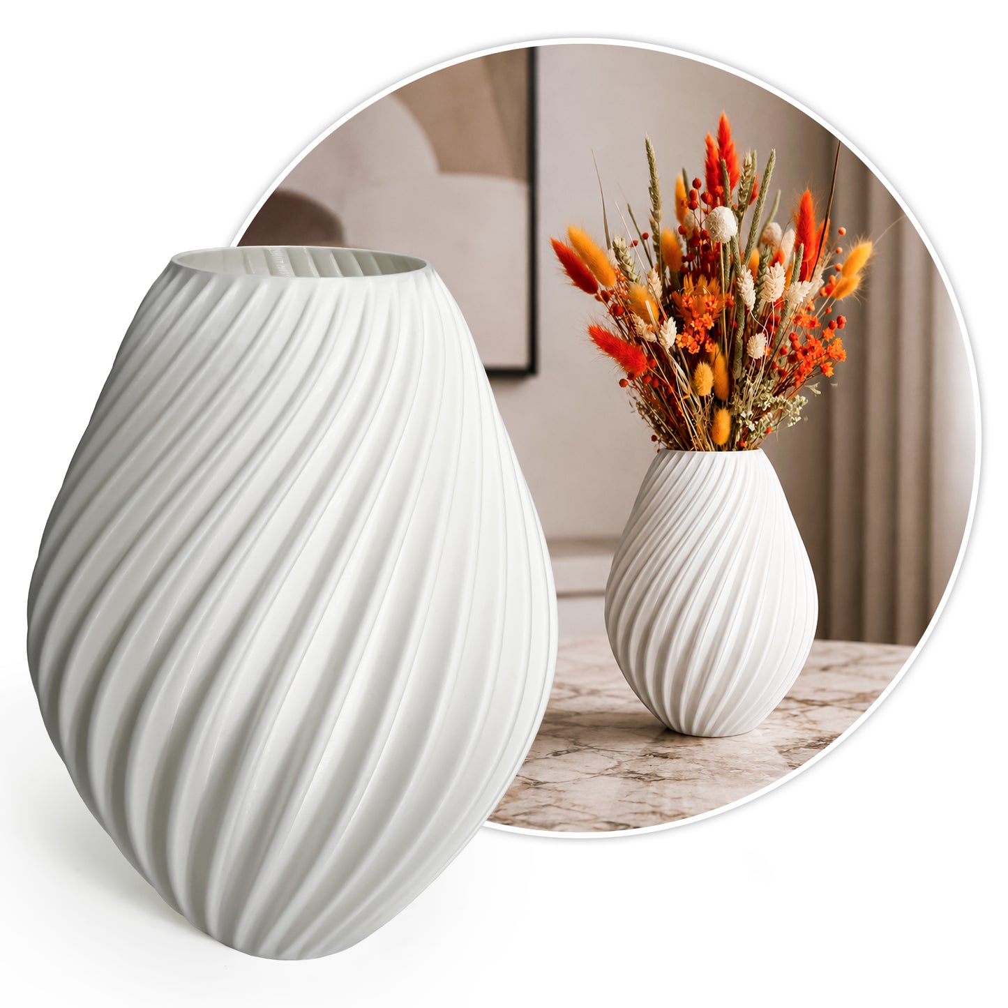 Modern Decorative Vase for Dried Flowers SPIRA – 18 cm