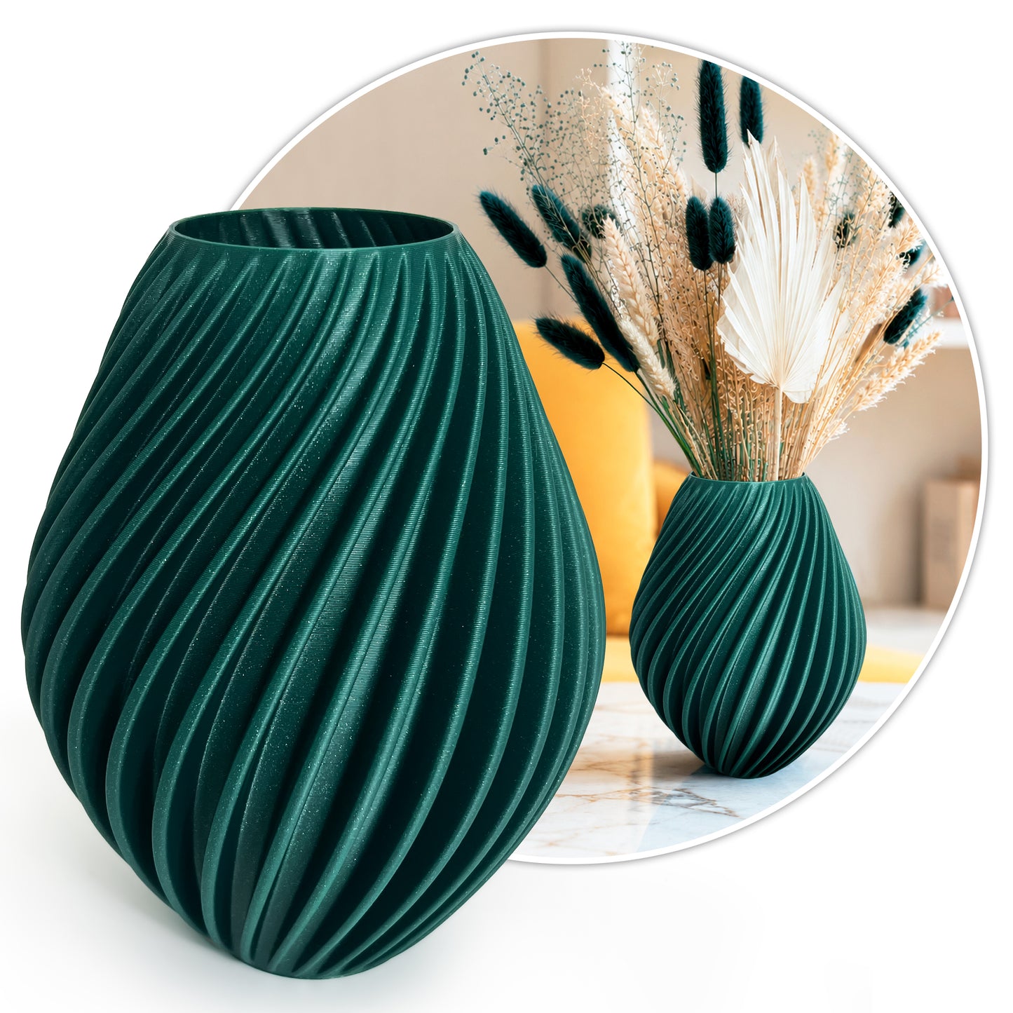 Modern Decorative Vase for Dried Flowers SPIRA – 18 cm