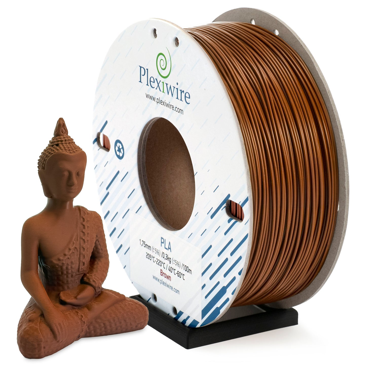 Brown PLA filament Plexiwire 1.75 mm — high-quality 3D printing plastic