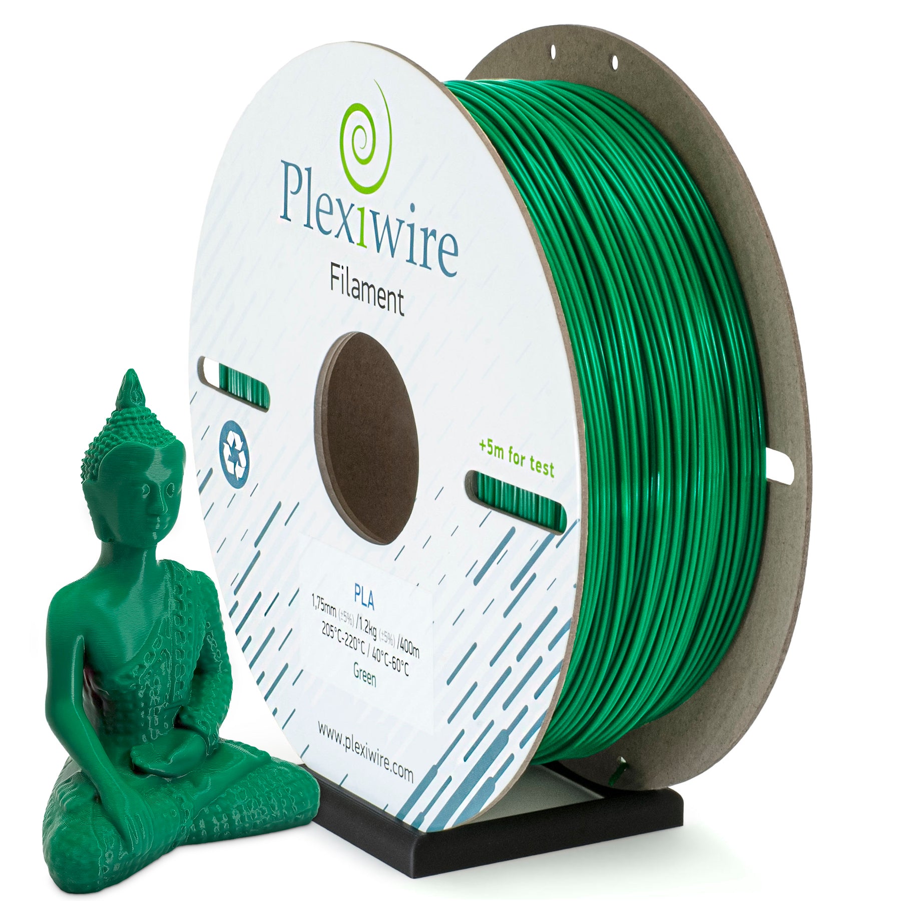 Green PLA filament Plexiwire 1.75 mm — high-quality 3D printing plastic