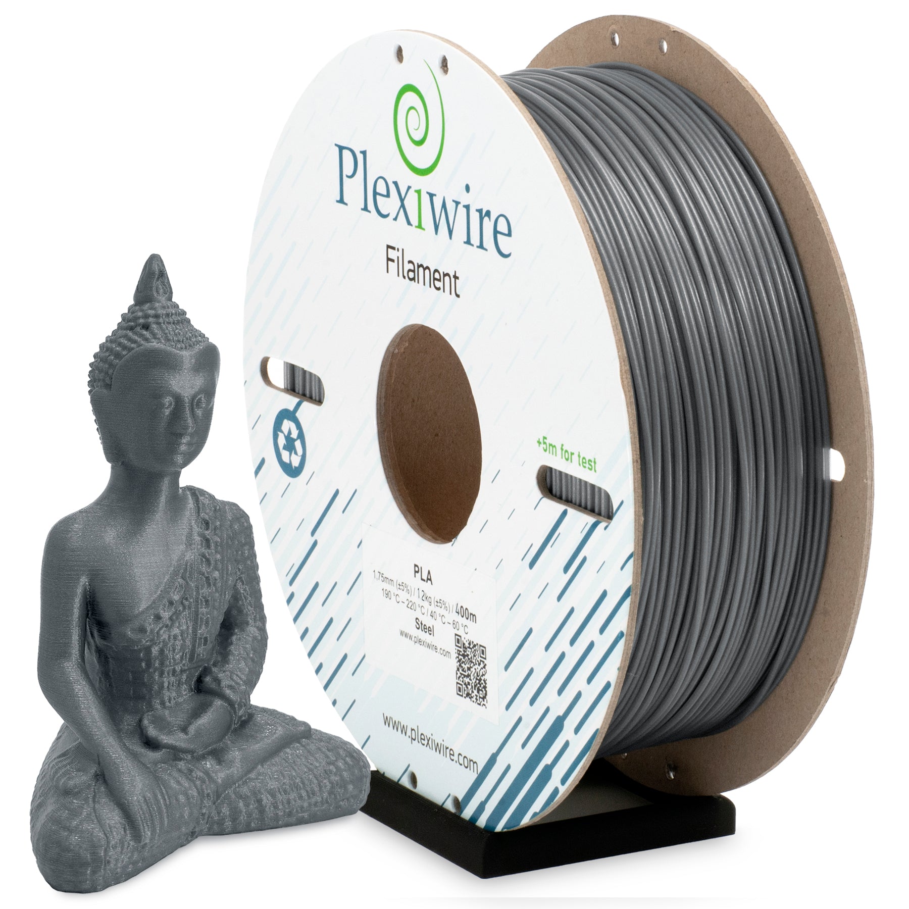 Steel PLA filament Plexiwire 1.75 mm — high-quality 3D printing plastic
