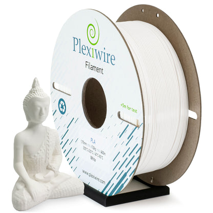 White PLA filament Plexiwire 1.75 mm — high-quality 3D printing plastic