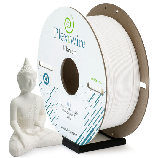 White PLA filament Plexiwire 1.75 mm — high-quality 3D printing plastic