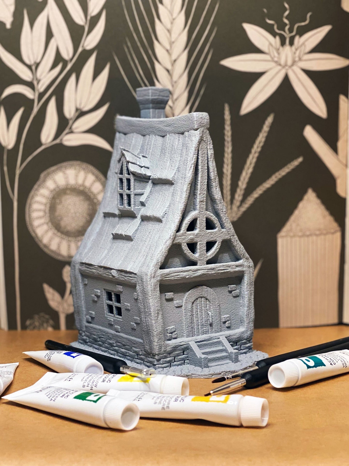 Fairy Garden House: unpainted miniatures DIY kit. Unpainted miniature house, do it yourself kits, diy miniature kit